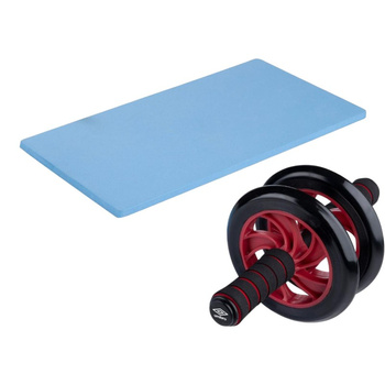 Umbro - Dual-wheel ab roller with mat (Red)