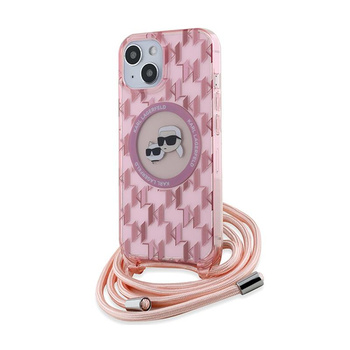 Karl Lagerfeld IML Crossbody Monogramm Karl & Choupette Head MagSafe - iPhone 15 / 14 / 13 Tasche (rosa)
