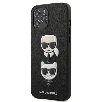 Karl Lagerfeld Saffiano Karl & Choupette Heads - iPhone 12 Pro Max Case (black)