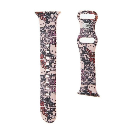 Hello Kitty szilikon címkék Graffiti - szíj Apple Watch-hoz 38/40/41 mm (rózsaszín)