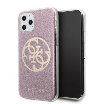 Guess Circle Glitter 4G - iPhone 11 Pro tok (rózsaszín)