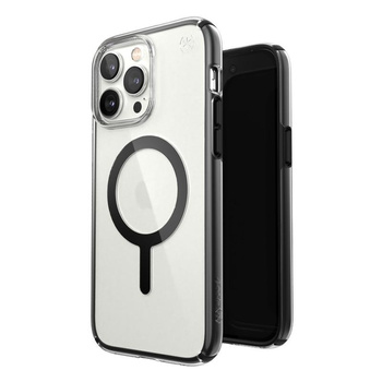 Speck Presidio Perfect-Clear s nárazovou geometrií + MagSafe - pouzdro pro iPhone 14 Pro Max s povrchovou úpravou MICROBAN (čiré / černé)