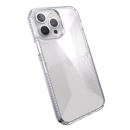 Speck Presidio Perfect-Clear with Grips - pouzdro pro iPhone 13 Pro Max / iPhone 12 Pro Max s povrchovou úpravou MICROBAN (čiré)