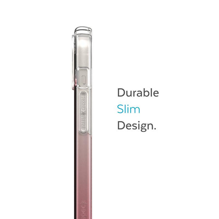 Speck Presidio Perfect-Clear + Ombre - Coque pour iPhone 15 Plus / 14 Plus avec revêtement MICROBAN (Clear / Vintage Rose Fade)