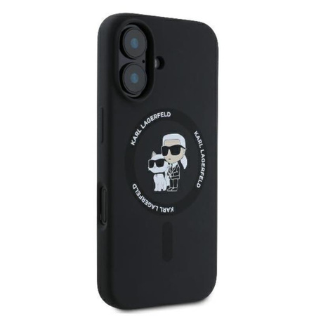 Karl Lagerfeld szilikon Karl & Choupette Ring MagSafe - iPhone 16 Plus tok (fekete)