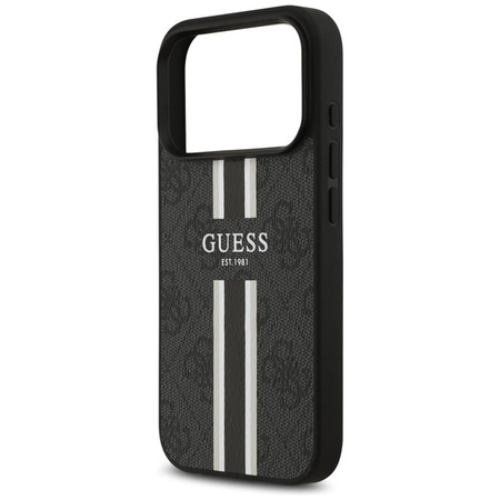 Guess 4G Printed Stripes MagSafe - Pouzdro iPhone 17 Pro (černé)