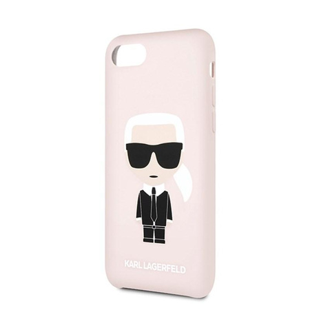 Karl Lagerfeld Fullbody Silicone Iconic - pouzdro pro iPhone SE 2020 / 8 / 7 (světle růžové)