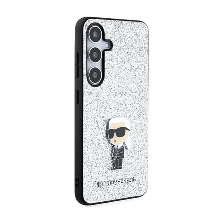 Karl Lagerfeld Fixed Glitter Ikonik Logo Metal Pin - Samsung Galaxy S24+ Tasche (silber)