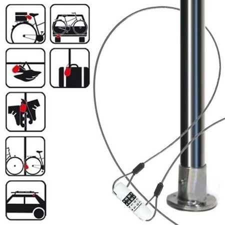 Dunlop - Bicycle cable lock with combination (Black)