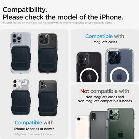 Spigen Lock Fit MagSafe - Magnetic Wallet (Metal Slate)