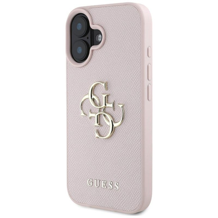 Guess Grained Big 4G Logo Small Classic Logo - Hülle für iPhone 16 (rosa)