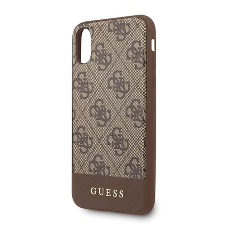 Guess 4G Bottom Stripe Kollektion - iPhone Xs / X Hülle (braun)