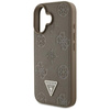 Guess genarbte Heißprägung Pfingstrose Dreieck Logo MagSafe - iPhone 16 Tasche (braun)