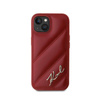 Karl Lagerfeld Diagonal Quilted Script - Case for iPhone 15 / 14 / 13 (Red)
