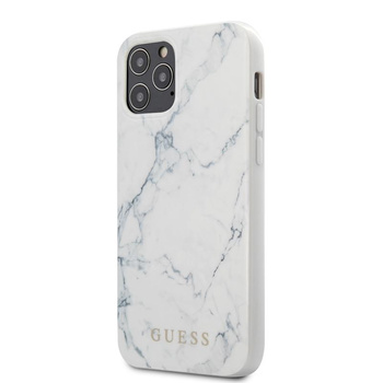 Guess Marble - Coque iPhone 12 / iPhone 12 Pro (blanc)