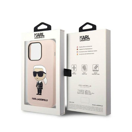 Karl Lagerfeld Silikon NFT Ikonik - Hülle für iPhone 14 Pro (Pink)