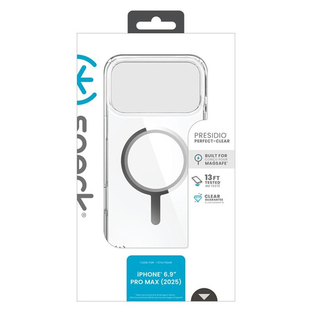 Speck Presidio Perfect Clear MagSafe - iPhone 17 Pro Max Case (Clear / Silver)
