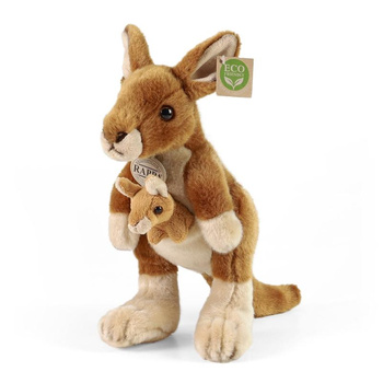 KANGUR PLUS MASCOT MIT KINDERN, Realistisches Känguru, Plüsch, ECO