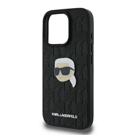 Karl Lagerfeld Monogram Karl Head Pin - iPhone 16 Pro tok (fekete)