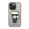 Karl Lagerfeld Glitter Flakes Ikonik - Case for iPhone 14 Pro Max (Silver)