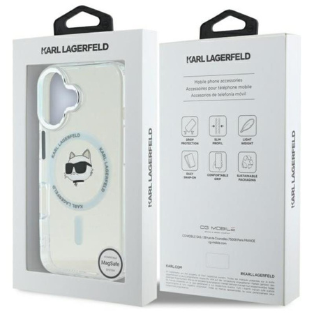 Karl Lagerfeld IML Metal Choupette Head MagSafe - Case for iPhone 16 (white)