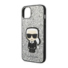 Karl Lagerfeld Glitter Flakes Ikonik - Hülle für iPhone 14 Plus (Silber)