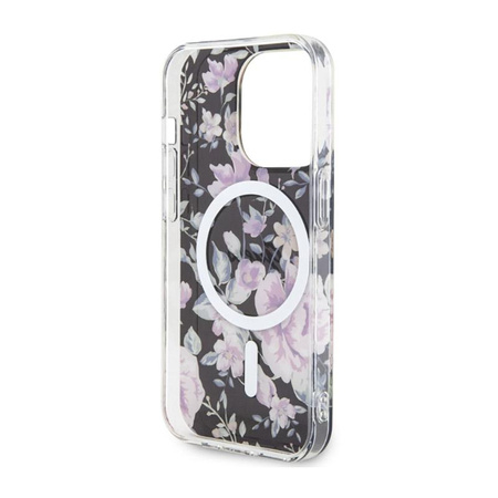 Guess Flower MagSafe - iPhone 14 Pro Case (Black)