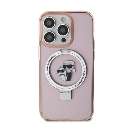Karl Lagerfeld Ring Stand Karl & Choupette MagSafe - iPhone 15 Pro Max Case (pink)
