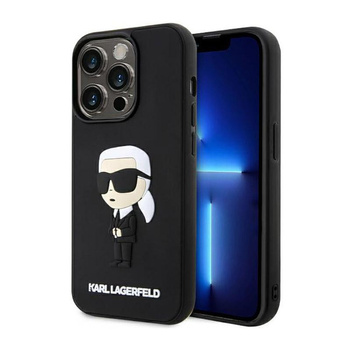 Karl Lagerfeld 3D Rubber NFT Ikonik - Coque pour iPhone 14 Pro (Noir)