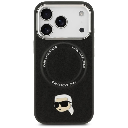 ETUI DO IPHONE 17 PRO do MAGSAFE KARL LAGERFELD ORYGINALNE CZARNE SKÓRZANE