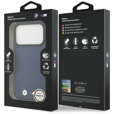 BMW M FW Metal Logo MagSafe – Kryt iPhone 17 Pro (tmavě modrý)