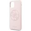 Guess Silicone 4G Tone to Tone - Coque iPhone 11 Pro Max (Rose clair)