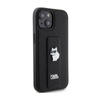 Karl Lagerfeld Gripstand Saffiano Choupette Pins - iPhone 15 Case (black)