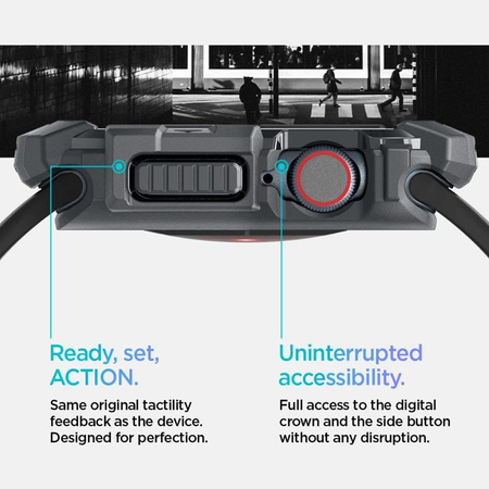 Spigen Rugged Armor - Pouzdro pro Apple Watch 10 46 mm (Tmavě šedé)