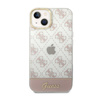 Guess 4G Stripe Script Logo Electroplated Pattern - iPhone 14 Case (pink)