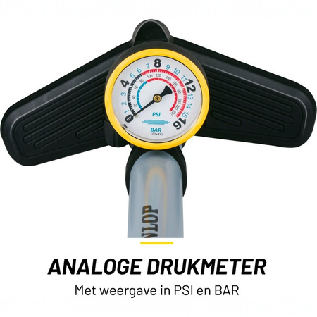 Dunlop - Podlahová pumpa na kola, míče, matrace s manometrem (Modrá)