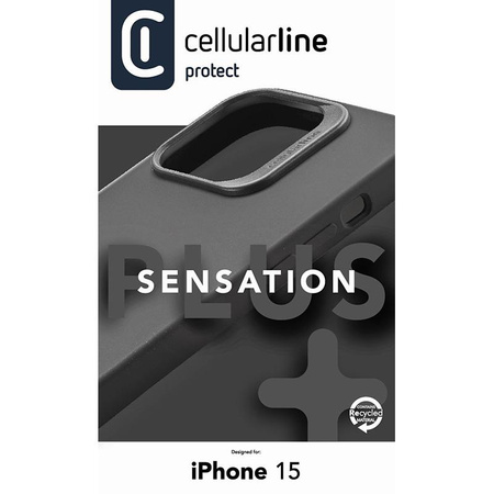 Cellularline Sensation Plus - iPhone 15 case with MICROBAN coating (black)