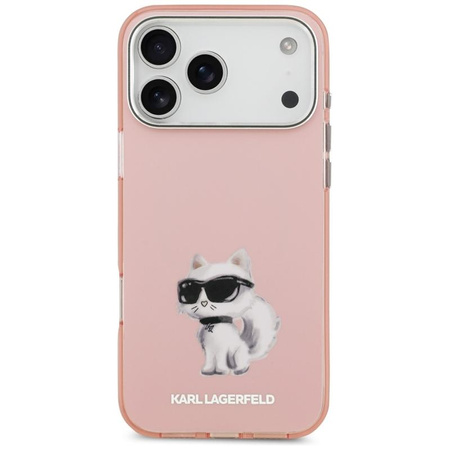Karl Lagerfeld IML Aquarelle Choupette & Logo MagSafe - Pouzdro pro iPhone 17 Pro Max (růžové)