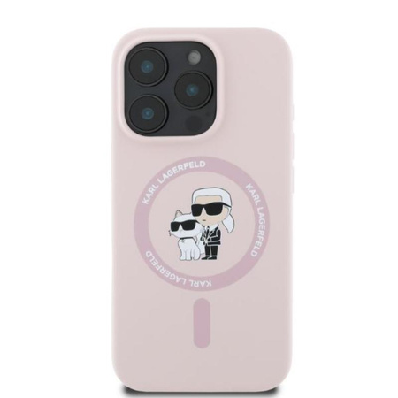 Karl Lagerfeld szilikon Karl & Choupette Ring MagSafe - iPhone 16 Pro tok (rózsaszín)