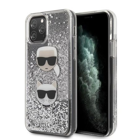 Karl Lagerfeld Liquid Glitter Hearts - pouzdro pro iPhone 11 Pro