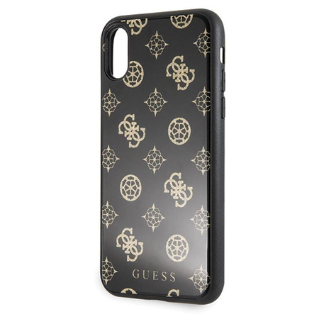 Guess Double Layer Glitter Case Peony G - iPhone Xs / X Case (Schwarz)