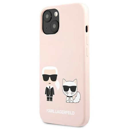 Karl Lagerfeld Slilicone Karl & Choupette - iPhone 13 Mini tok (rózsaszín)