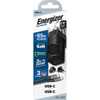 Energizer Ultimate - cestovní nabíječka Multiplug EU / UK / US GaN USB-C a USB-A 65W PD + kabel USB-C (černá)