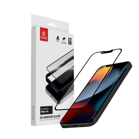 SZKŁO HARTOWANE NA EKRAN DO IPHONE 16E 14 13 13 PRO Z RAMKĄ Crong OCHRONNE 