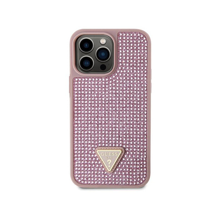 Guess Strass-Dreieck - iPhone 14 Pro Max Tasche (rosa)