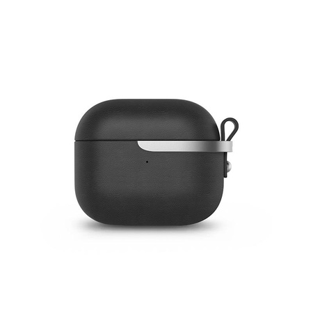 Moshi Pebbo Luxe - AirPods 3 Hülle mit abnehmbarem Handgelenkband (Charcoal Black)