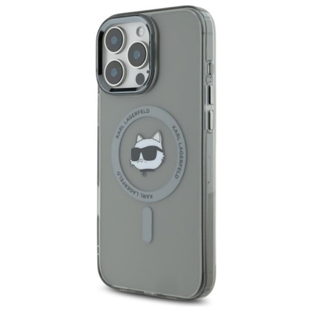 Karl Lagerfeld IML fém Choupette Head MagSafe - iPhone 16 Pro tok (fekete)