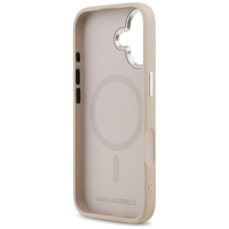 ETUI DO IPHONE 17 do MAGSAFE KARL LAGERFELD ORYGINALNE RÓŻOWE SKÓRZANE
