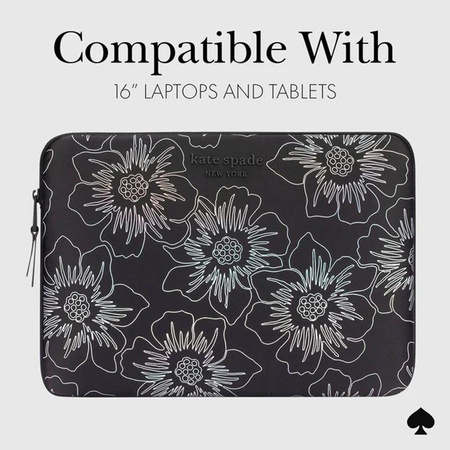 Kate Spade New York Pufferhülle - MacBook Pro 16" / Laptop 16" Hülle (Hollyhock Iridescent Black)