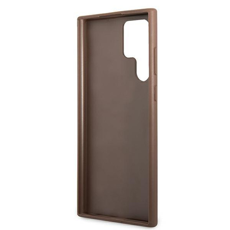 Guess 4G Metall Gold Logo - Samsung Galaxy S22 Ultra Tasche (braun)